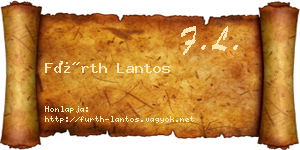 Fürth Lantos névjegykártya